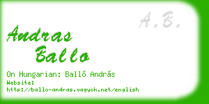andras ballo business card