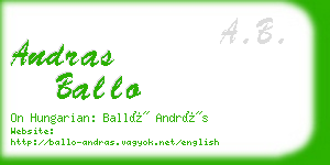 andras ballo business card